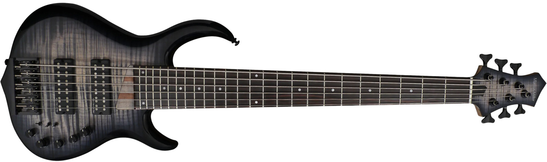 Marcus Miller M7 Alder 6st Fretless 6c Active Eb - Transparent Black - Basse Électrique Solid Body - Main picture