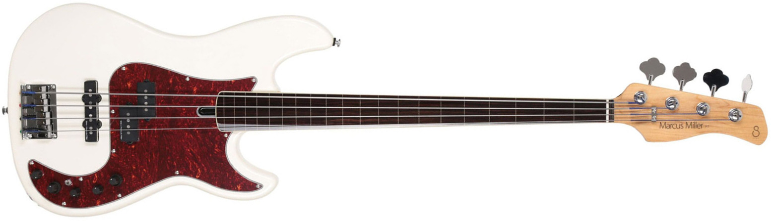 Marcus Miller P7 Alder 4st Fretless 2nd Generation Active Eb - Antique White - Basse Électrique Solid Body - Main picture