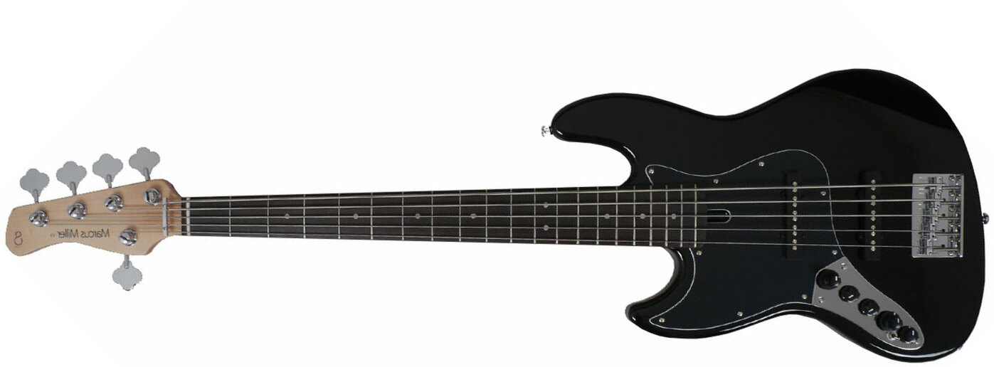 Marcus Miller V3 5st Bk Gaucher Lh Active Rw - Black - Basse Électrique Solid Body - Main picture