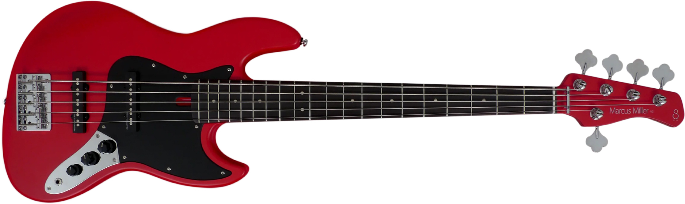 Marcus Miller V3p 5st 5c Rw - Red Satin - Basse Électrique Solid Body - Main picture