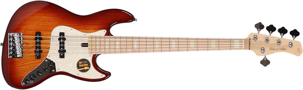 Marcus Miller V7 Swamp Ash 5st 2nd Generation 5-cordes Mn Sans Housse - Tobacco Sunburst - Basse Électrique Solid Body - Main picture