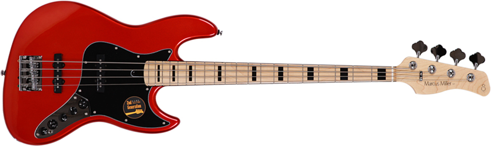 Marcus Miller V7 Vintage Alder 4st 2nd Generation 4-cordes Active Mn Sans Housse - Bright Metallic Red - Basse Électrique Solid Body - Main picture