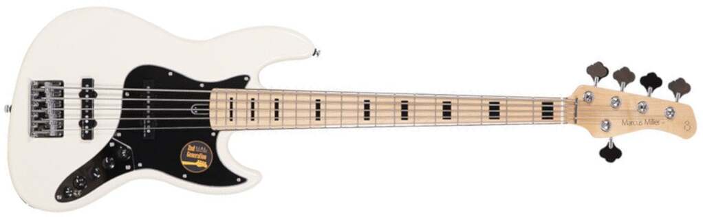Marcus Miller V7 Vintage Alder 5st Awh Mn Active - Antique White - Basse Électrique Solid Body - Main picture
