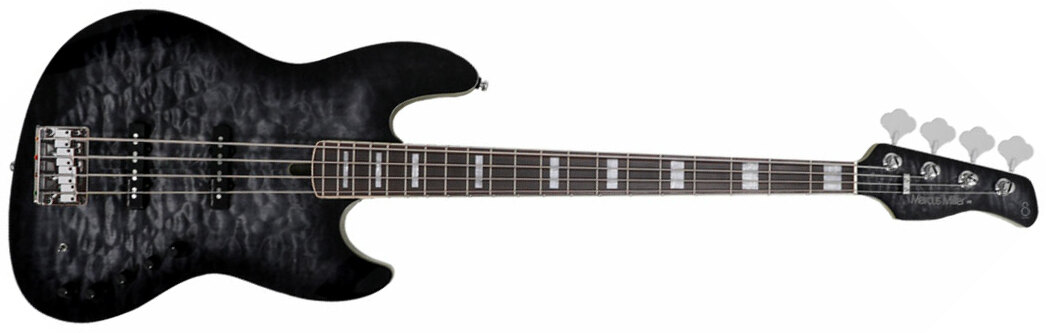 Marcus Miller V9 Swamp Ash 4st 2nd Generation Eb Sans Housse - Transparent Black - Basse Électrique Solid Body - Main picture