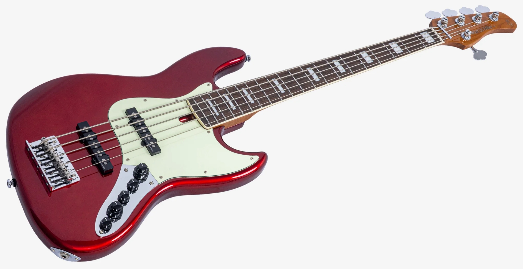 Marcus Miller Marcus Miller V7 Alder 2nd Gen 5st 5c Active Mn - Candy Apple Red - Basse Électrique Solid Body - Variation 2