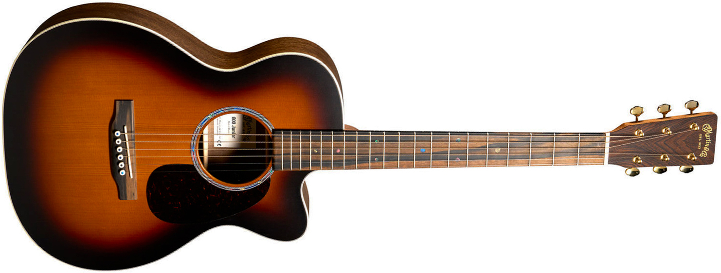 Martin 000cjre Junior 000 15/16 Pan Coupe Epicea Noyer Eb - Satin Walnut Burst - Guitare Folk - Main picture