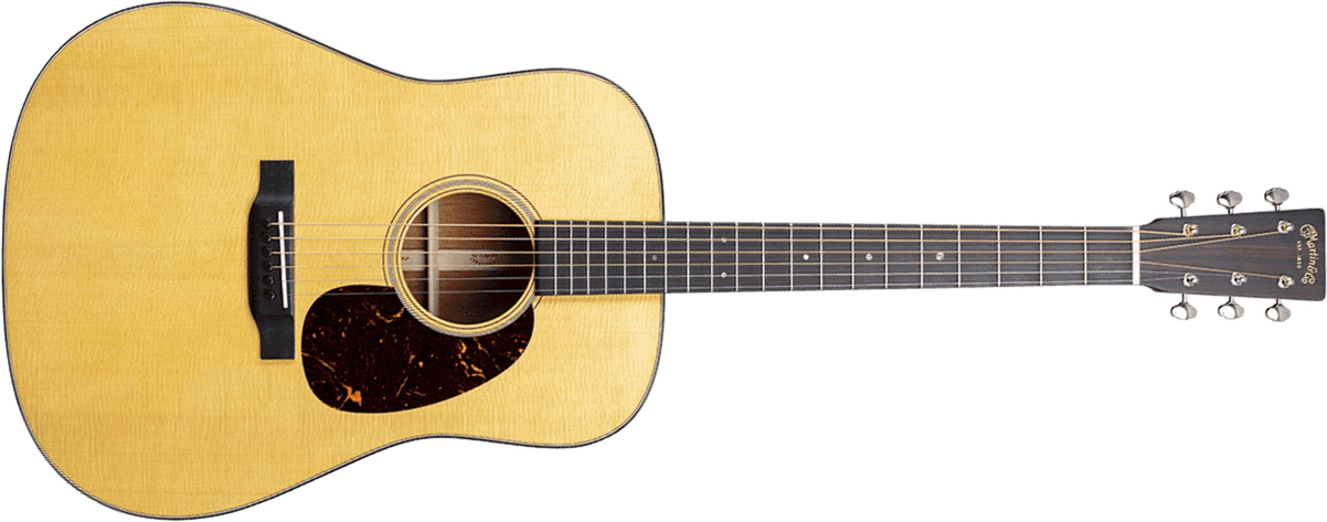 Martin D18 Standard Golden Era Dreadnought Epicea Acajou Eb - Natural Satin - Guitare Folk - Main picture