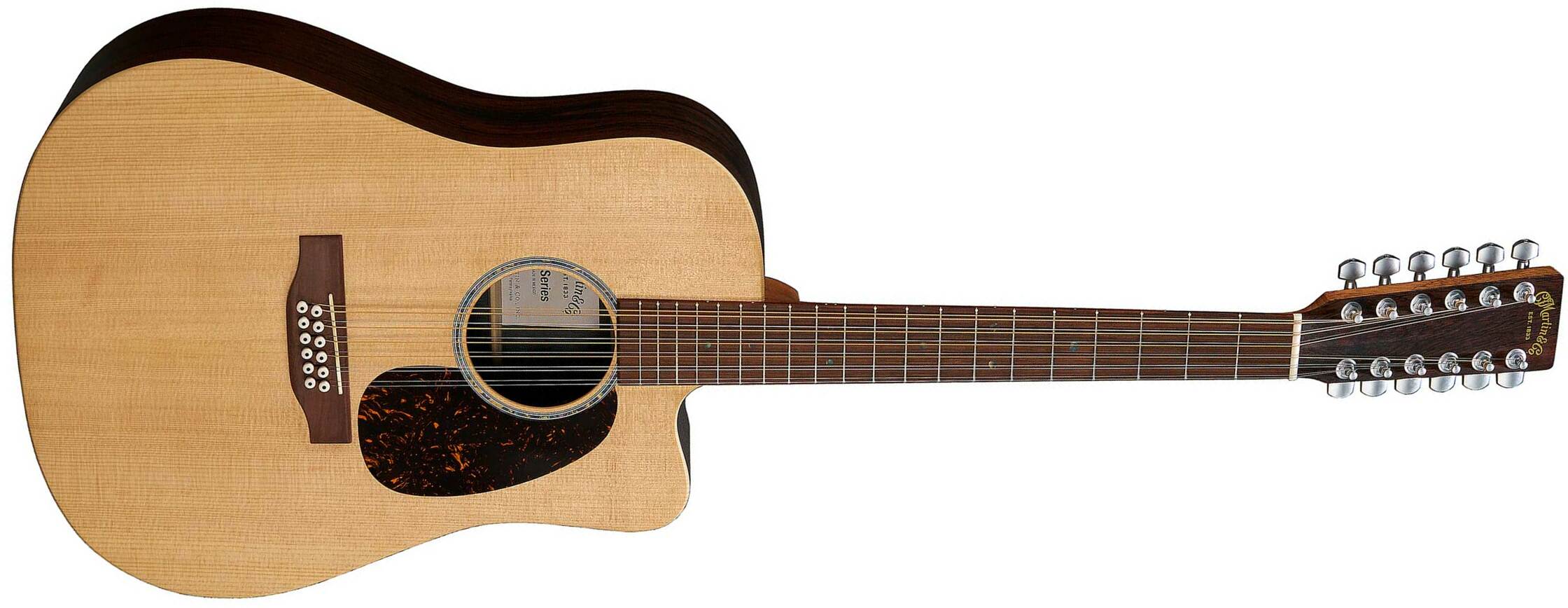 Martin Dcx2e Brazilian 12-string Dreadnought Cw 12c Epicea Hpl Palissandre Ric - Natural - Guitare Folk - Main picture