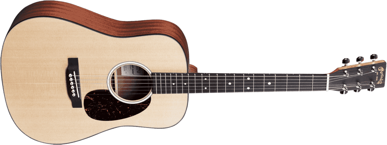 Martin Djr-10 Dreadnought Junior Epicea Sapele Ric +housse - Natural Satin - Guitare Acoustique Voyage - Main picture