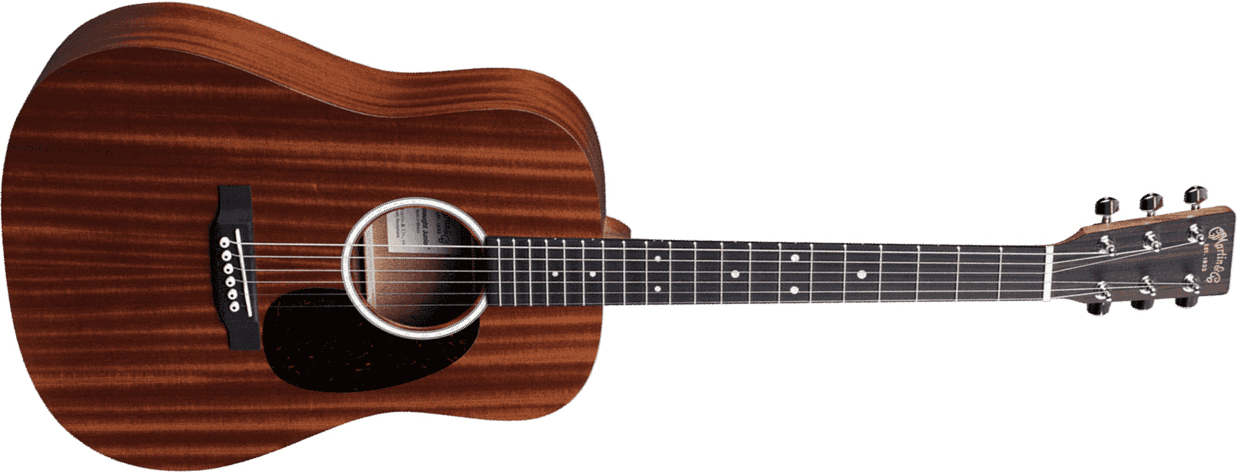 Martin Djr-10e Sapele Dreadnought Junior 3/4 Tout Sapele Ric +housse - Natural - Guitare Acoustique Voyage - Main picture