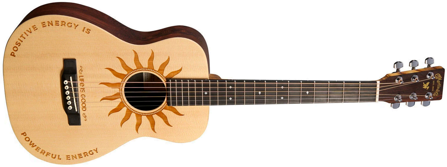 Martin Lx2 Life Is Good Little Martin Dreadnought Mini Shsc Epicea Palissandre Hpl Ric - Natural Satin - Guitare Folk - Main picture