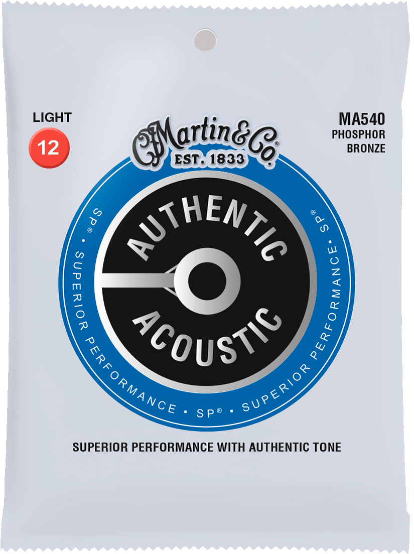 Martin Ma540 Authentic Sp 92/8 Phosphor Bronze Acoustic Guitar 6c 12-54 - Cordes Guitare Acoustique - Main picture