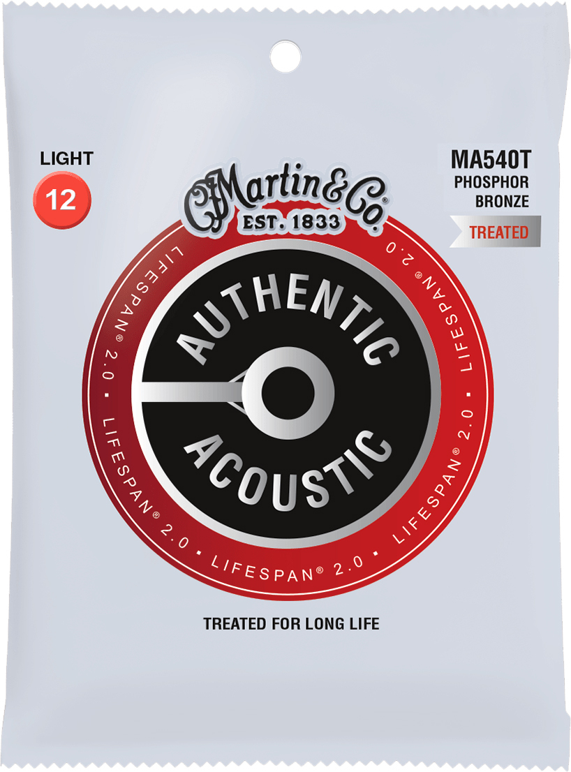 Martin Ma540t Authentic Lifespan 2.0 92/8 Phosphor Bronze Acoustic Guitar 6c 12-54 - Cordes Guitare Acoustique - Main picture