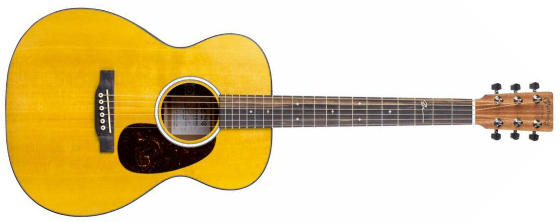 Martin Shawn Mendes 000jr-10e Signature Epicea Sapele Eb - Natural Satin - Guitare Acoustique Voyage - Main picture