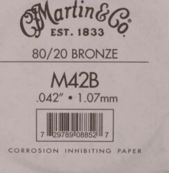 Cordes guitare acoustique Martin M42B 80/20 Bronze String 042 - Corde au détail