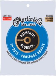 Cordes basse acoustique Martin MA4800 Acoustic Bass 4-String Set Authentic SP 80/20 Bronze 45-100 - Jeu de 4 cordes