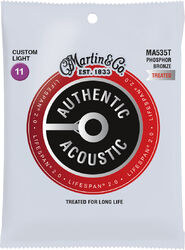 Cordes guitare acoustique Martin MA535T Acoustic Guitar 6-String Set Authentic Lifespan 2.0 Phosphor Bronze 11-52 - Jeu de 6 cordes
