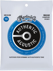 Cordes guitare acoustique Martin MA550 Acoustic Guitar 6-String Set Authentic SP 92/8 Phosphor Bronze 13-56 - Jeu de 6 cordes