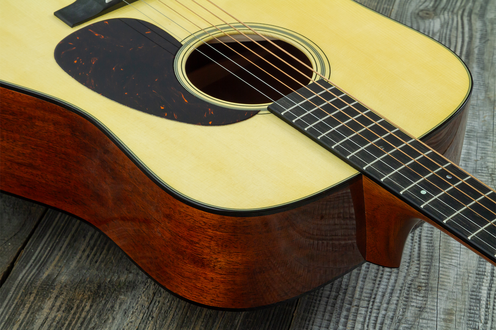 Martin Custom Shop D18 Dreadnought Epicea Adirondack / Acajou Eb - Natural Aging Toner - Guitare Folk - Variation 9