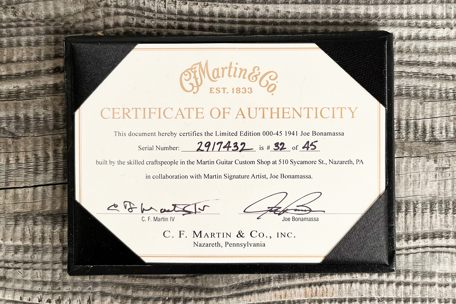 Martin Custom Shop Joe Bonamassa 00045 Ltd Signature 000 Shsc Epicea Palissandre Eb #2917432 - Natural Vintage - Guitare Folk - Variation 14