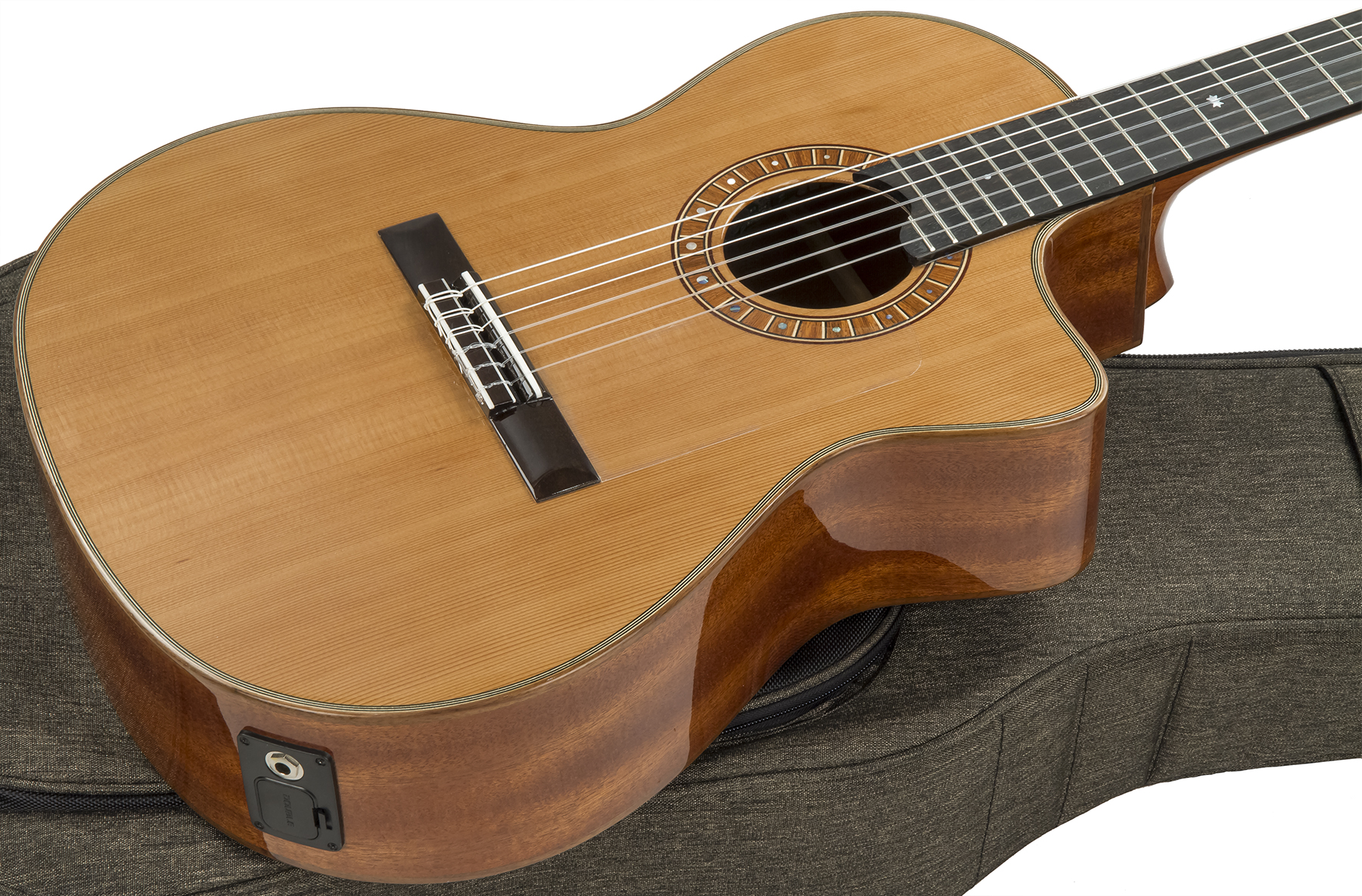 Martinez Mp14-mh Crossover Cedre Acajou Eb +housse - Natural - Guitare Classique Format 4/4 - Variation 1