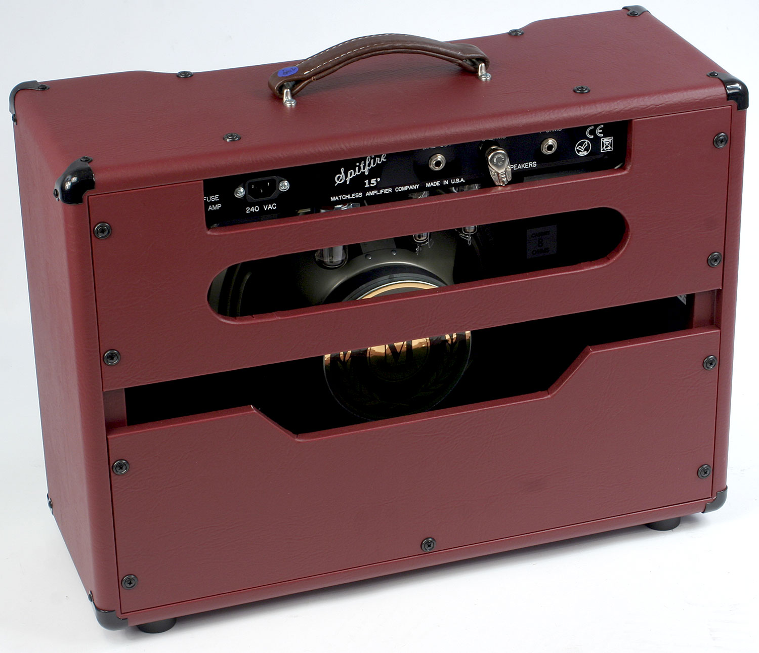 Matchless Spitfire 15 112 Reverb 15w 1x12 Burgundy/gold - Ampli Guitare Électrique Combo - Variation 1