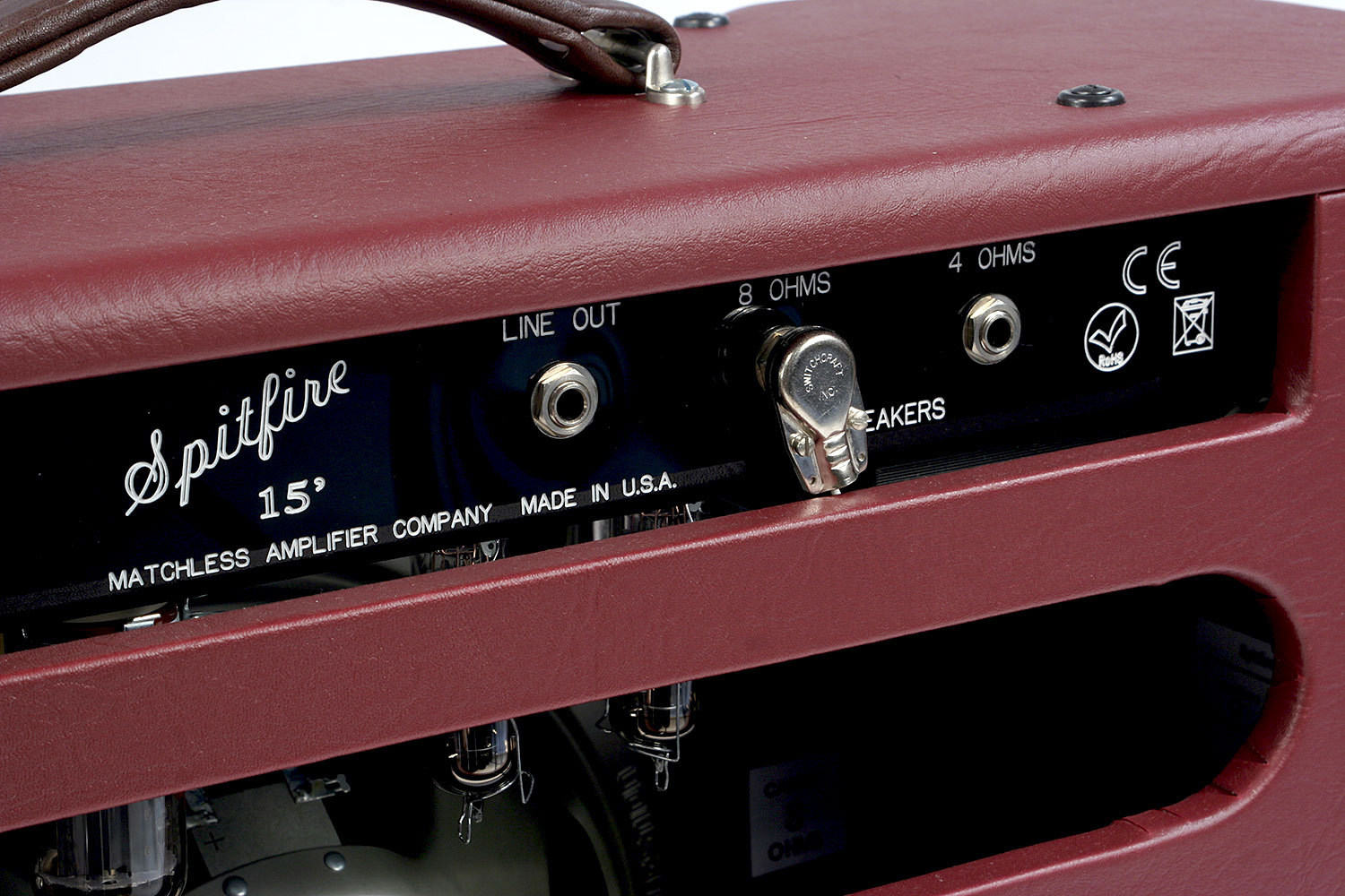 Matchless Spitfire 15 112 Reverb 15w 1x12 Burgundy/gold - Ampli Guitare Électrique Combo - Variation 4