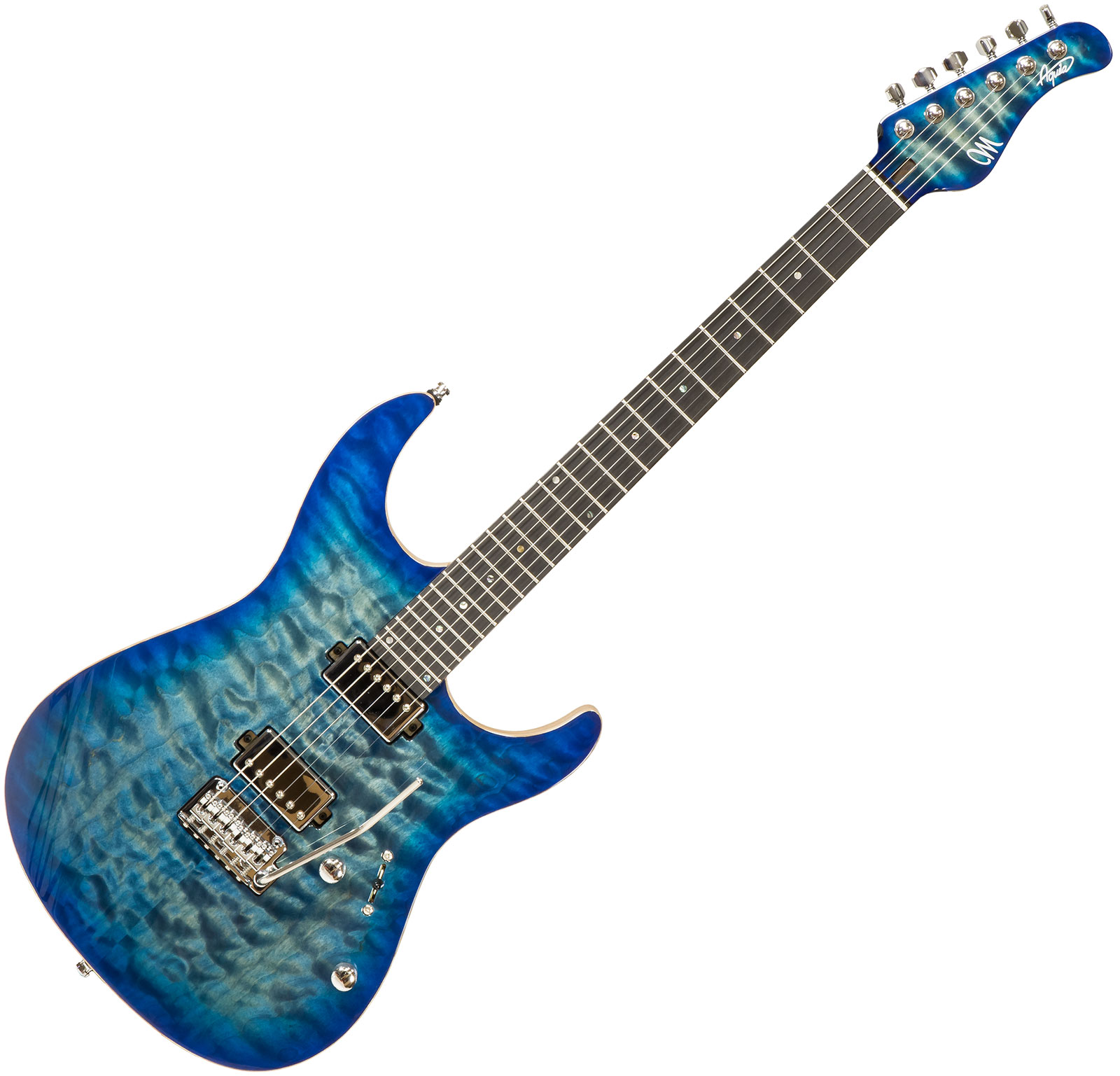 Mayones Guitars Aquila Elite S 6c 2h Trem Eb #aq2210241 - Lagoon Burst - Guitare Électrique Forme Str - Main picture