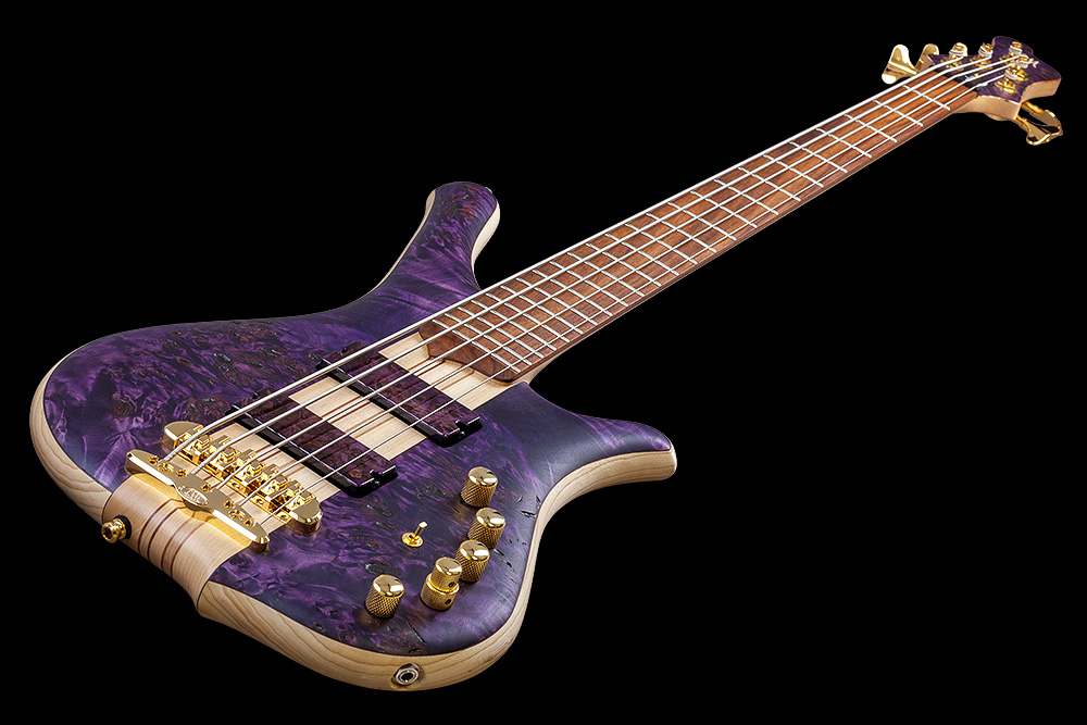 Mayones Guitars Comodous Inspiration Mohini Dey 5c Active Pf - Dirty Purple Raw - Basse Électrique Solid Body - Variation 2