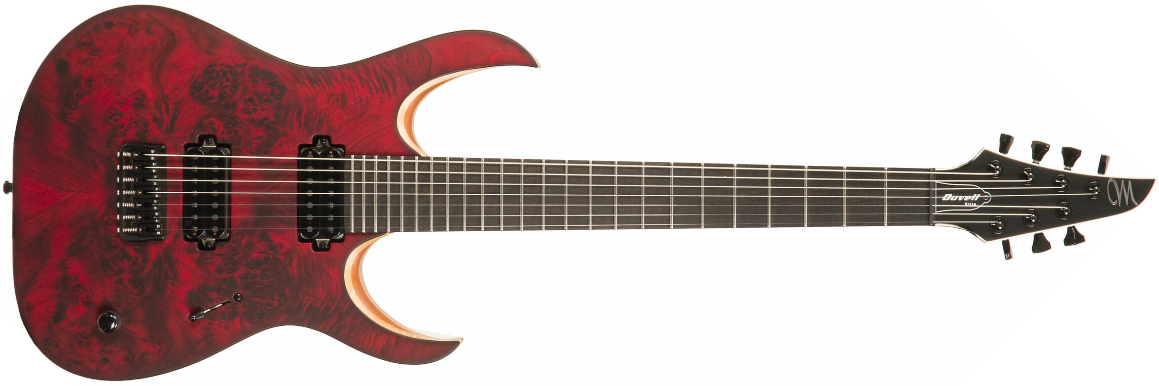 Mayones Guitars Duvell Elite 7 Hh Tko Ht Eb - Dirty Red Satin - Guitare Électrique 7 Cordes - Main picture