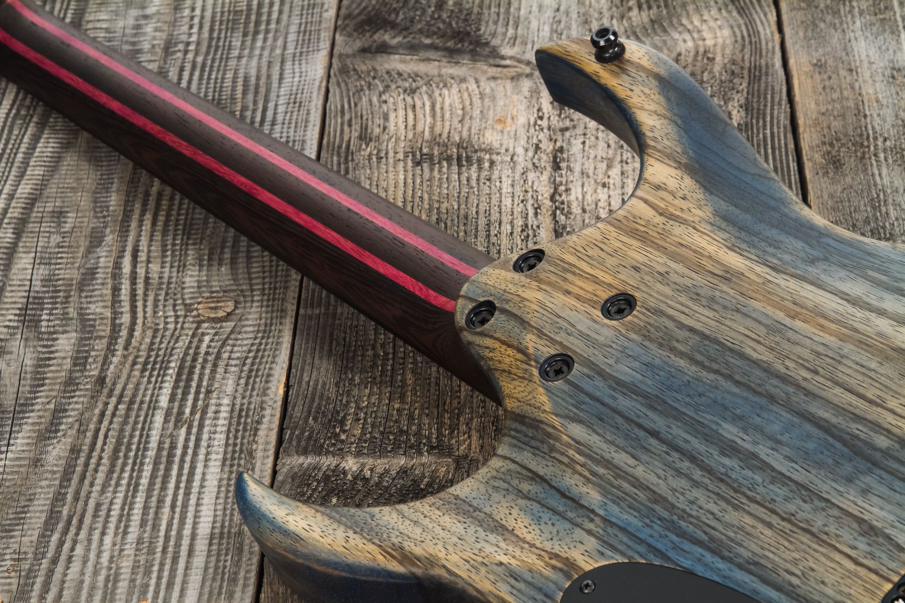 Mayones Guitars Duvell Bl 6 2h Seymour Duncan Ht Eb #2210151 - Antique Blue - Guitare Électrique Forme Str - Variation 6