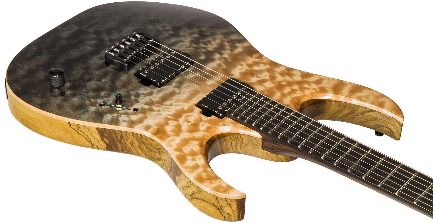 Mayones Guitars Duvell Elite 6 2h Seymour Duncan Ht Eb #df2106528 - Natural & Graphite - Guitare Électrique MÉtal - Variation 2
