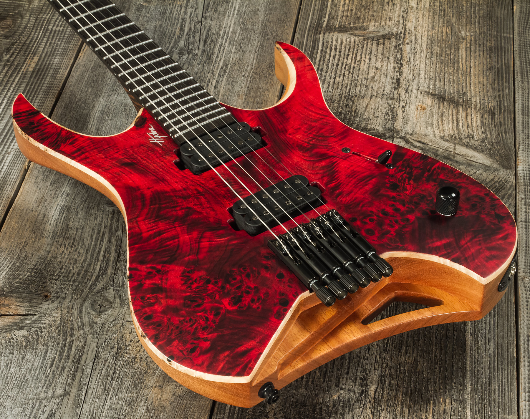 Mayones Guitars Hydra Elite 6 2h Seymour Duncan Ht Eb #hf2008335 - Dirty Red Satin - Guitare Électrique MÉtal - Variation 3