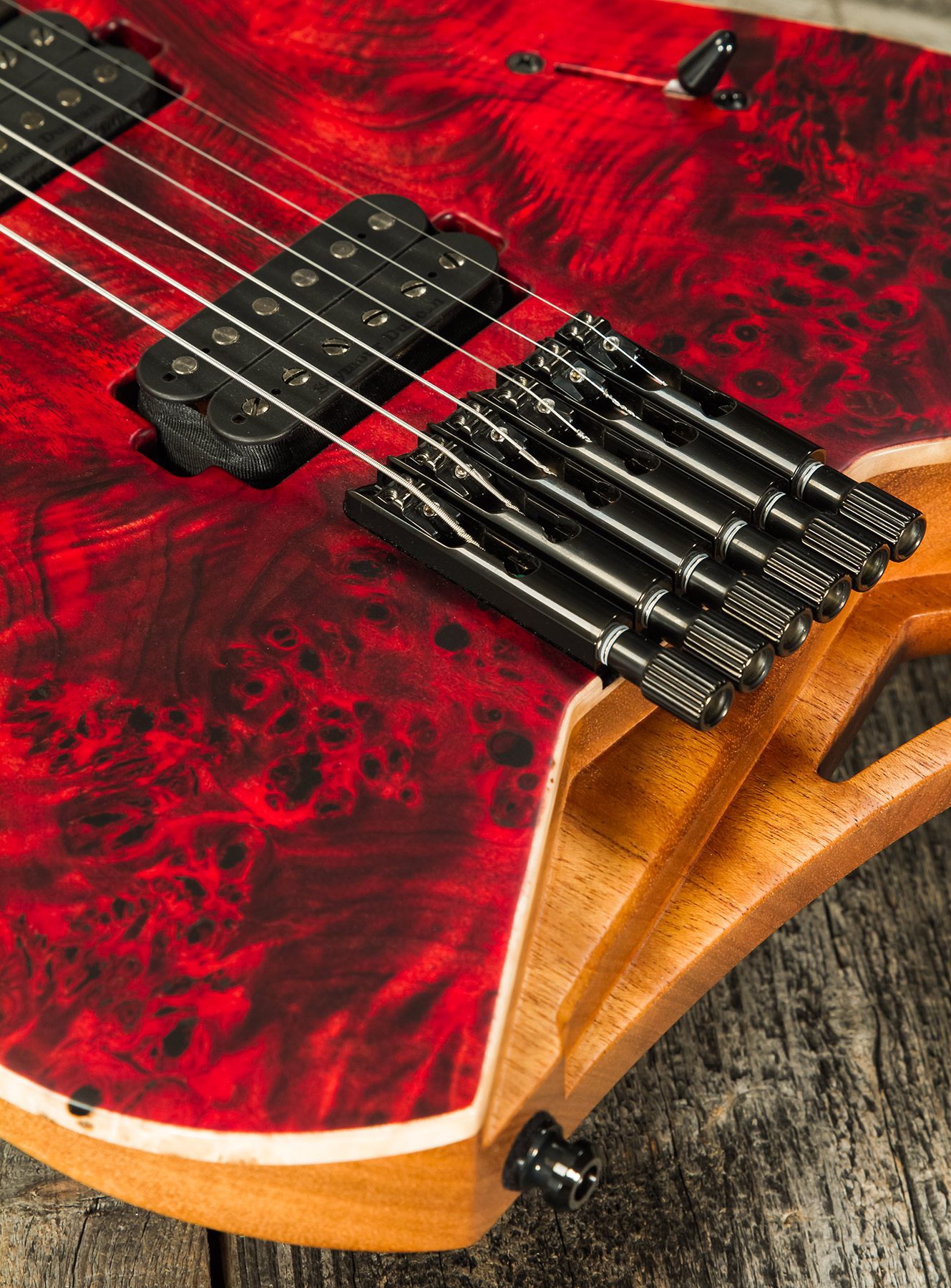 Mayones Guitars Hydra Elite 6 2h Seymour Duncan Ht Eb #hf2008335 - Dirty Red Satin - Guitare Électrique MÉtal - Variation 5