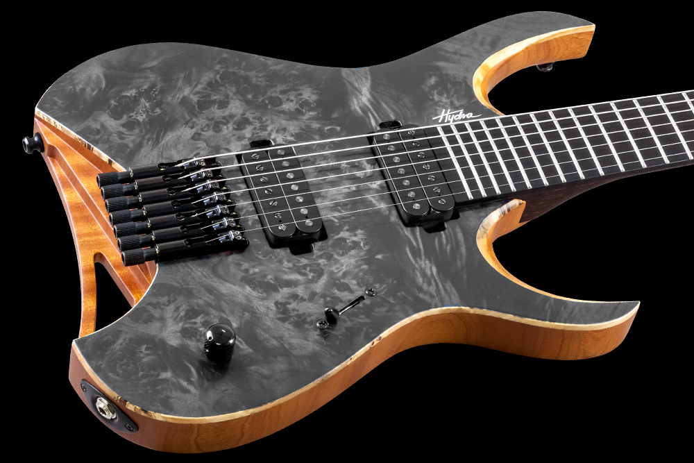 Mayones Guitars Hydra Elite 7 2h Seymour Duncan Ht Eb - Trans Graphite Satin - Guitare Électrique 7 Cordes - Variation 2