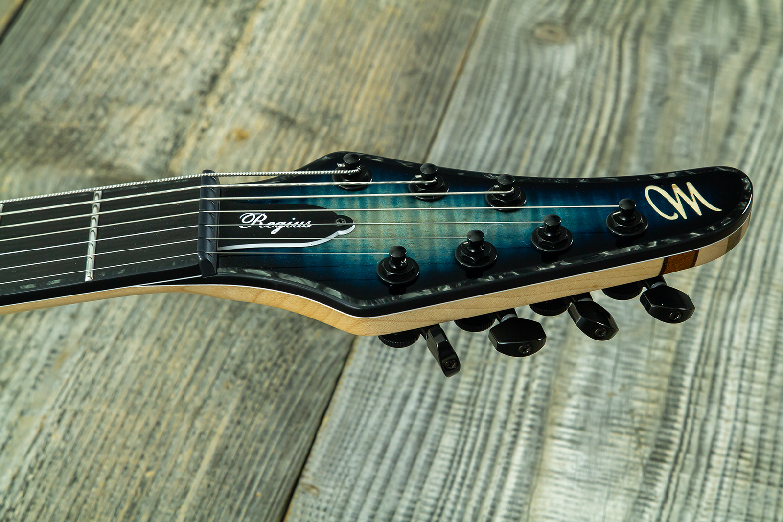 Mayones Guitars Regius 7c Baryton 2h Velvetrone Ht Eb #rf2510186 - Turquoise Iris - Guitare Électrique Baryton - Variation 7