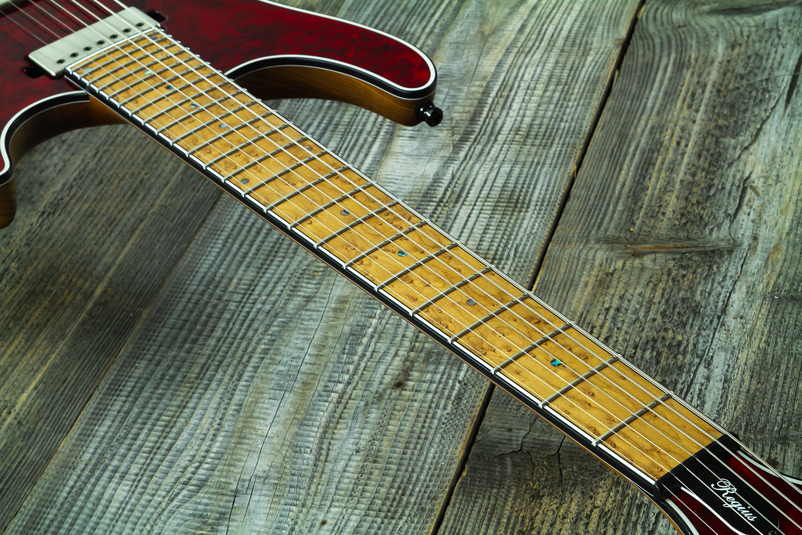 Mayones Guitars Regius 7c Baryton 2h Velvetrone Ht Eb #rf2602251 - Trans Red - Guitare Électrique Baryton - Variation 5