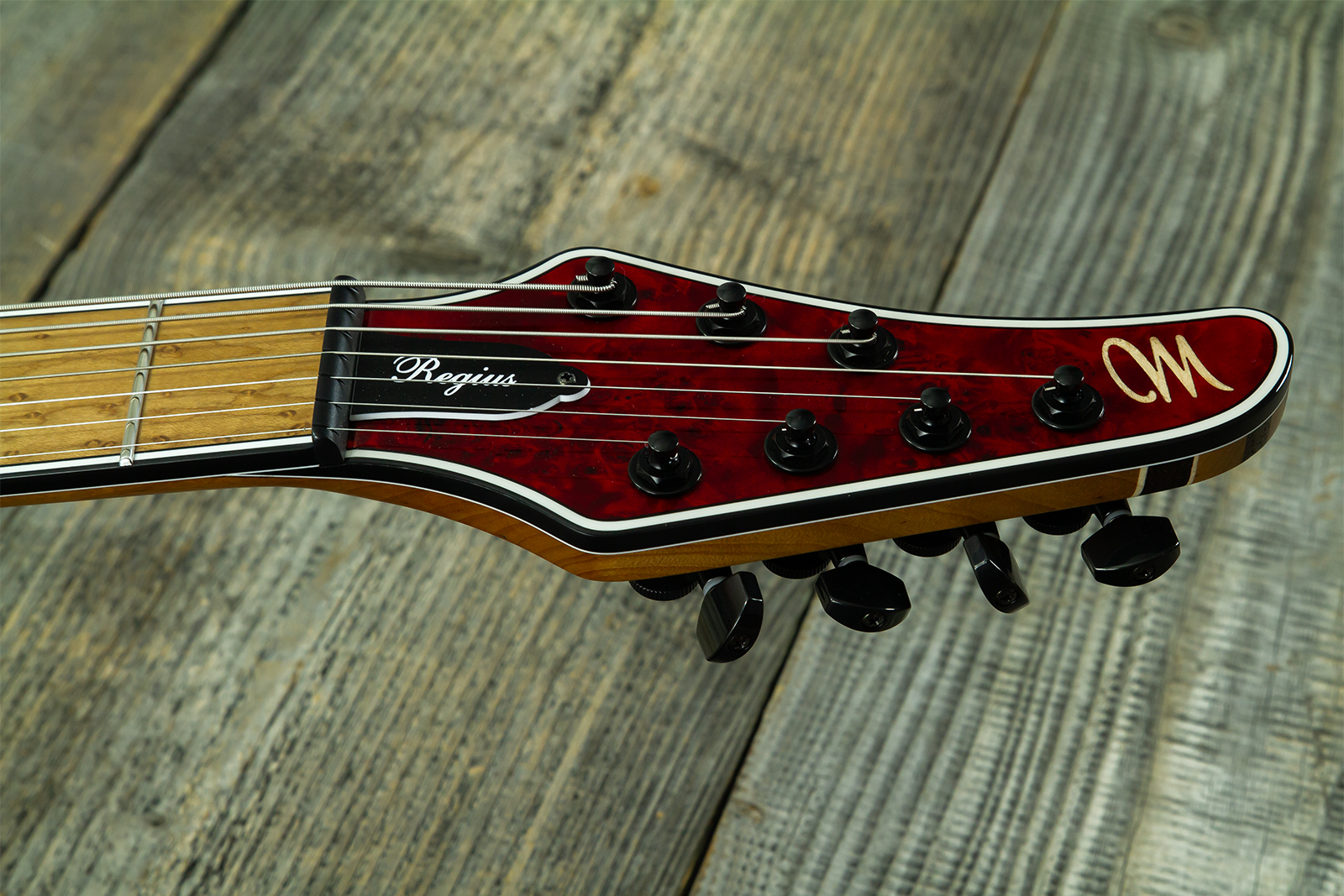 Mayones Guitars Regius 7c Baryton 2h Velvetrone Ht Eb #rf2602251 - Trans Red - Guitare Électrique Baryton - Variation 6
