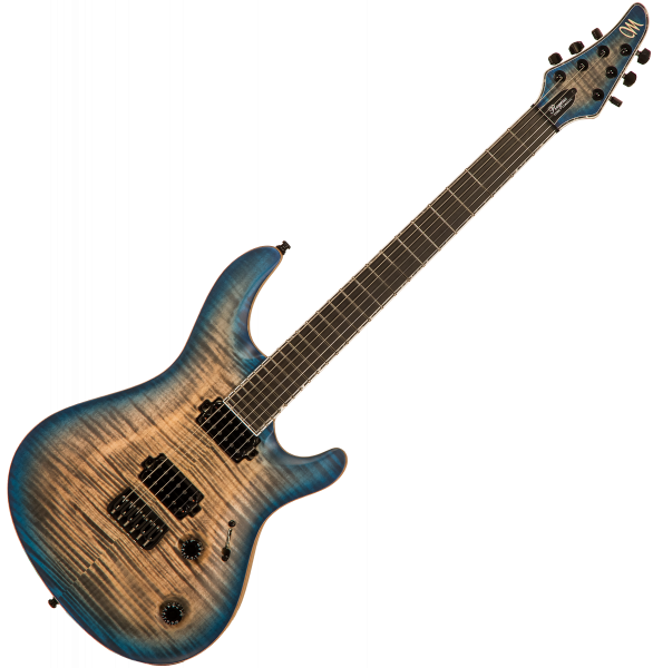Guitare électrique solid body Mayones guitars Regius Core Classic 6 #RF2204447 - Jean Black 2-Tone Blue Burst Satine