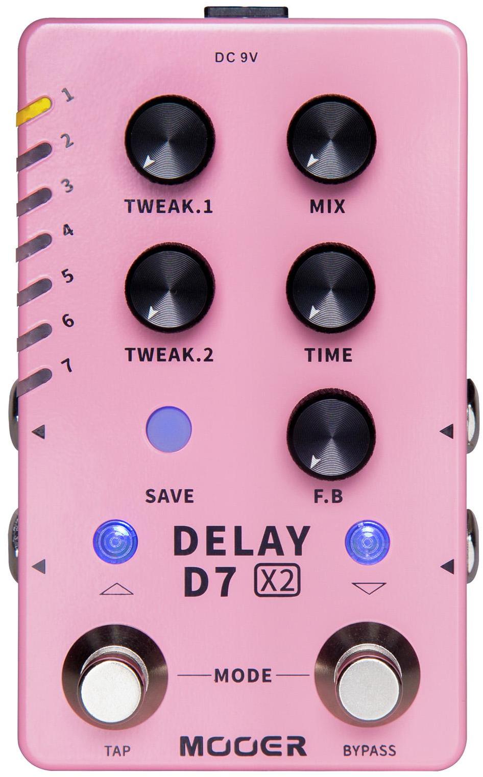 Pédale reverb / delay / echo Mooer D7X2 Delay