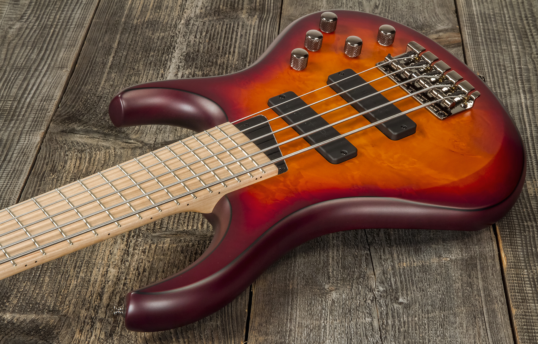 Mtd Kzx5mp-dcb Kingston 5c Active Bartolini Mn - Dark Cherry Burst - Basse Électrique Solid Body - Variation 2