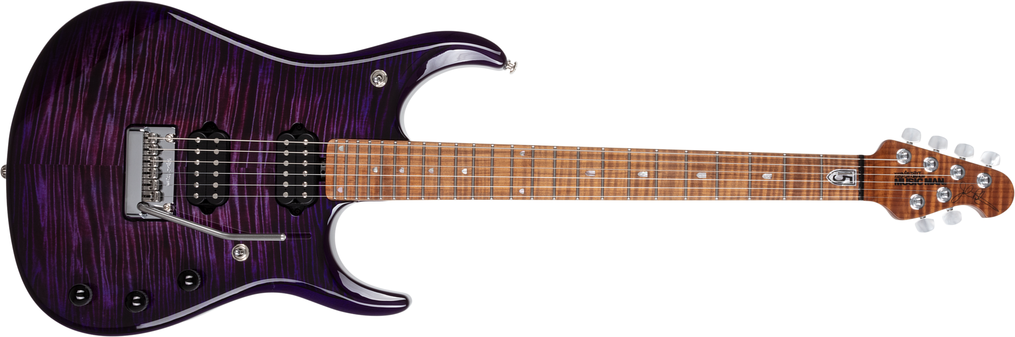 Music Man John Petrucci Jp15 Signature 2h Dimarzio Piezo Trem Mn +housse - Purple Nebula Flame Top - Guitare Électrique MÉtal - Main picture