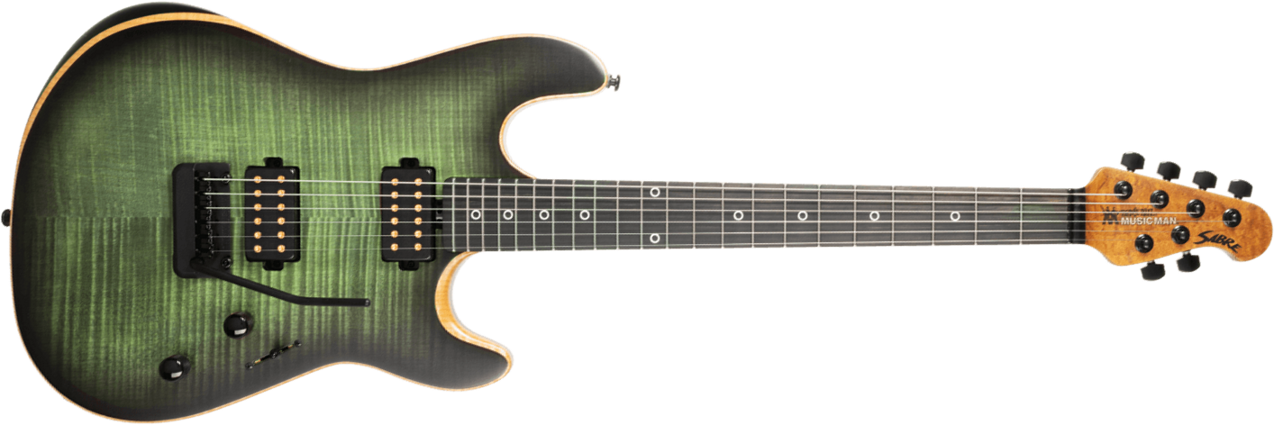 Music Man Rabea Massad Sabre Signature 2h Trem Eb - Emerald Hill Burst - Guitare Électrique Signature - Main picture