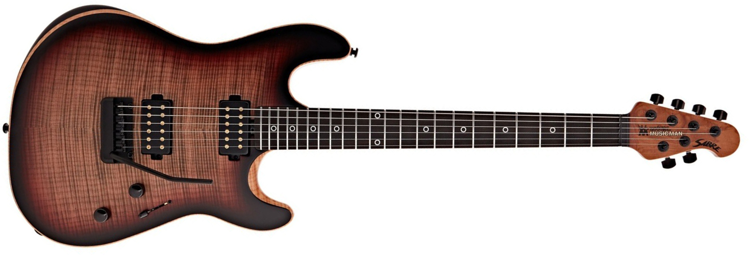 Music Man Rabea Massad Sabre Signature 2h Trem Eb - Vileblood Burst - Guitare Électrique Signature - Main picture