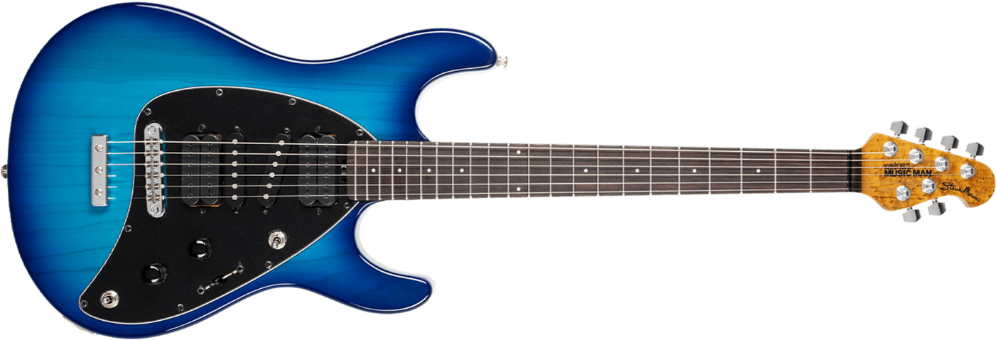 Music Man Steve Morse Usa Hssh Ht Rw - Morse Blue Burst - Guitare Électrique Forme Str - Main picture