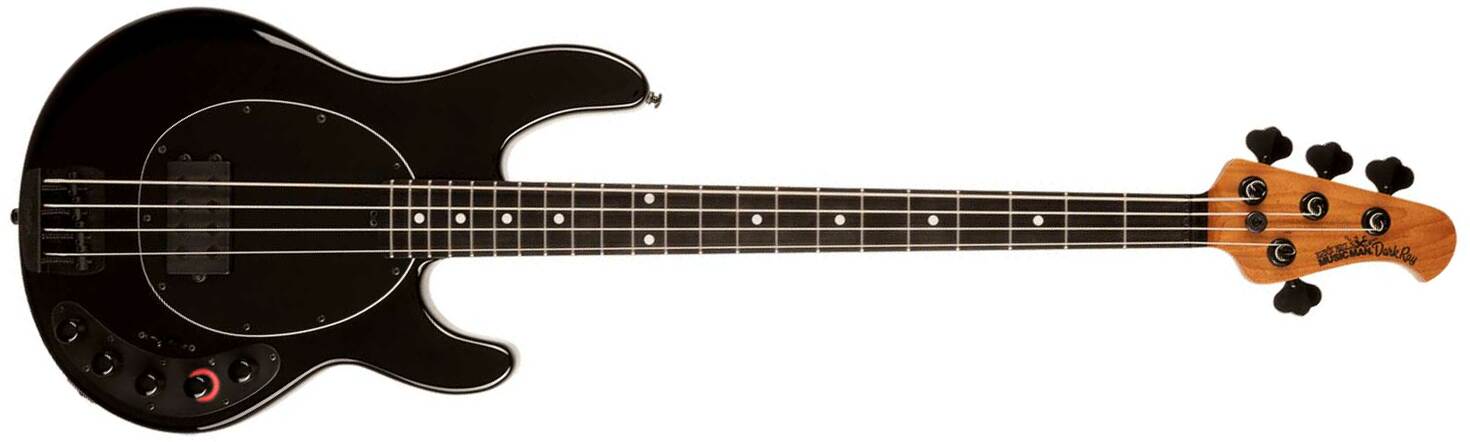 Music Man Stingray Darkray H Active Eb +housse - Obsidian Black - Basse Électrique Solid Body - Main picture