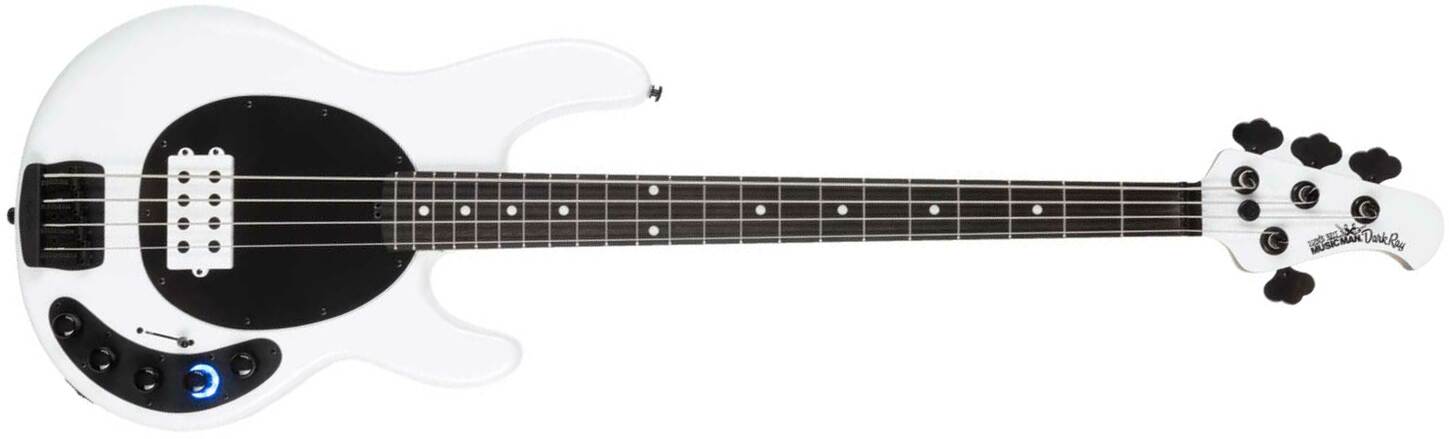 Music Man Stingray Darkray H Active Eb +housse - White Sparkle - Basse Électrique Solid Body - Main picture