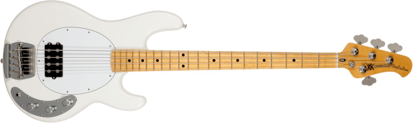Music Man Stingray Retro 70s Usa Active Mn - White - Basse Électrique Solid Body - Main picture