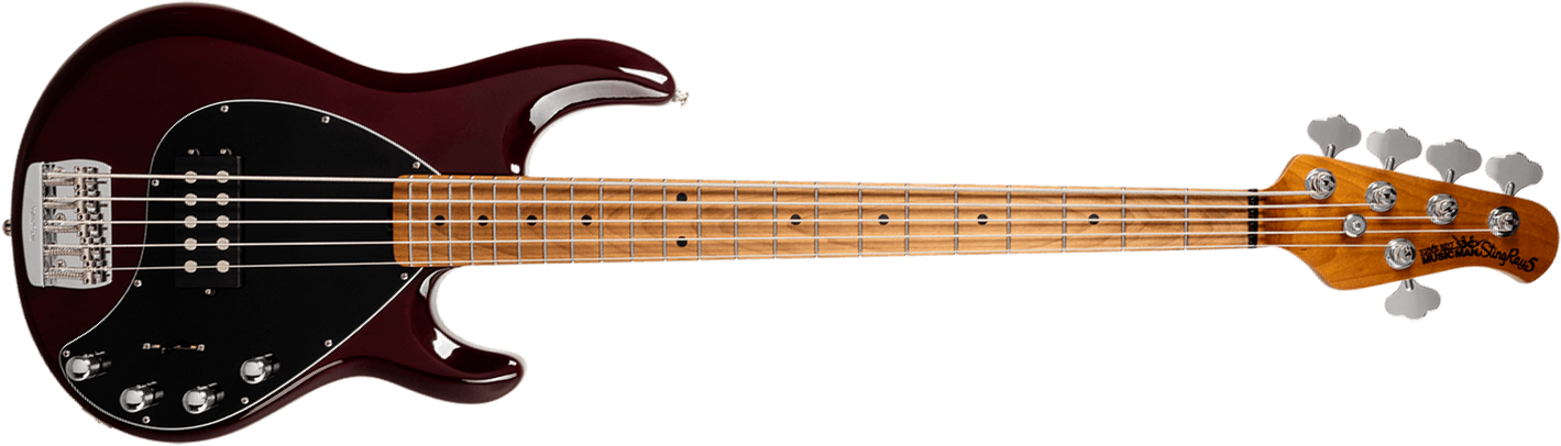 Music Man Stingray Special H 5c Active Mn +housse - Translucent Oxblood - Basse Électrique Solid Body - Main picture