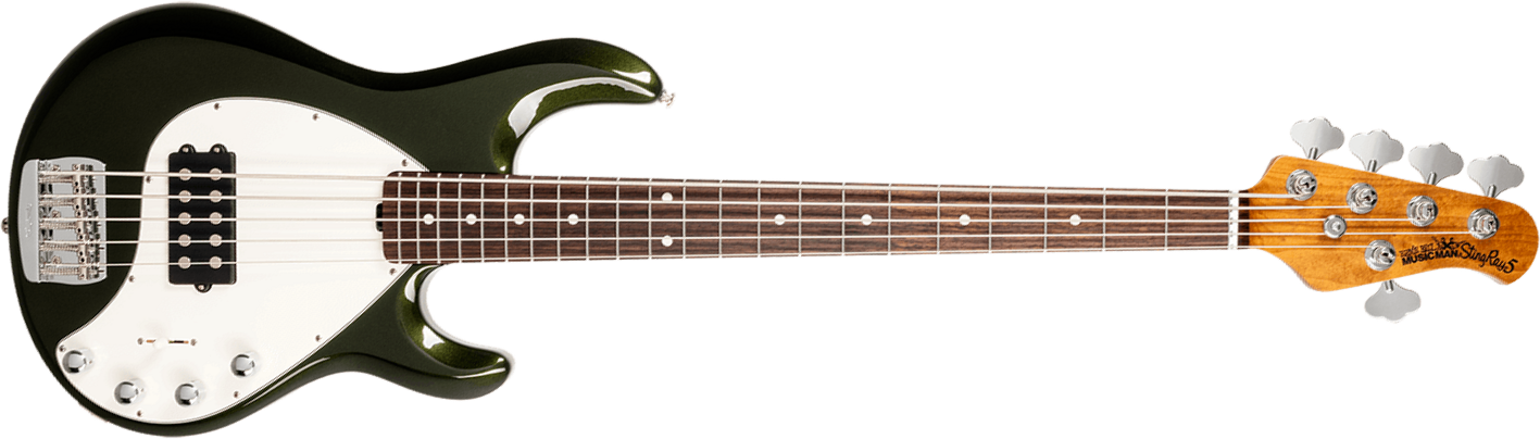 Music Man Stingray Special H 5c Active Rw +housse - Fallout Green - Basse Électrique Solid Body - Main picture